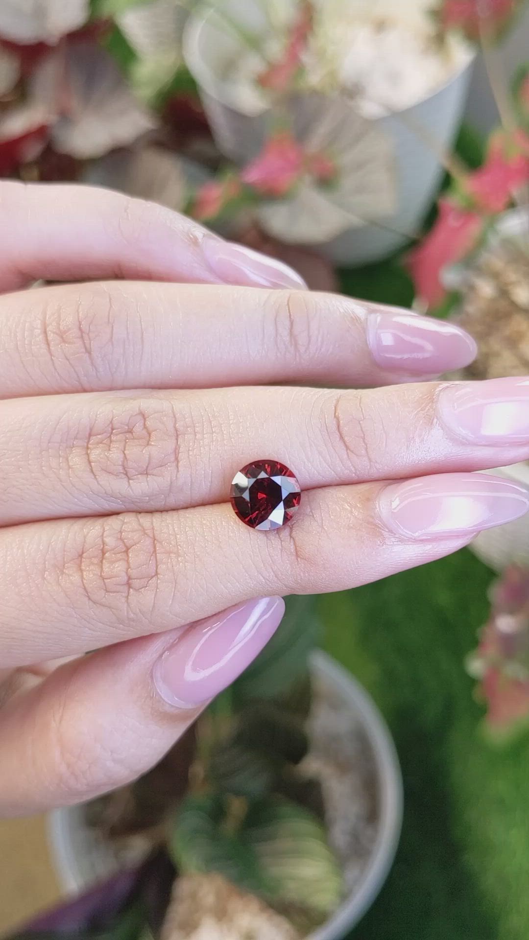 2.69 Ct. Red Garnet from Ceylon (Sri Lanka) Size Video