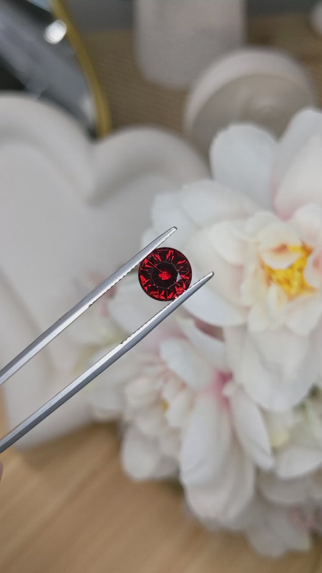 2.69 Ct. Red Garnet from Ceylon (Sri Lanka) Size Video