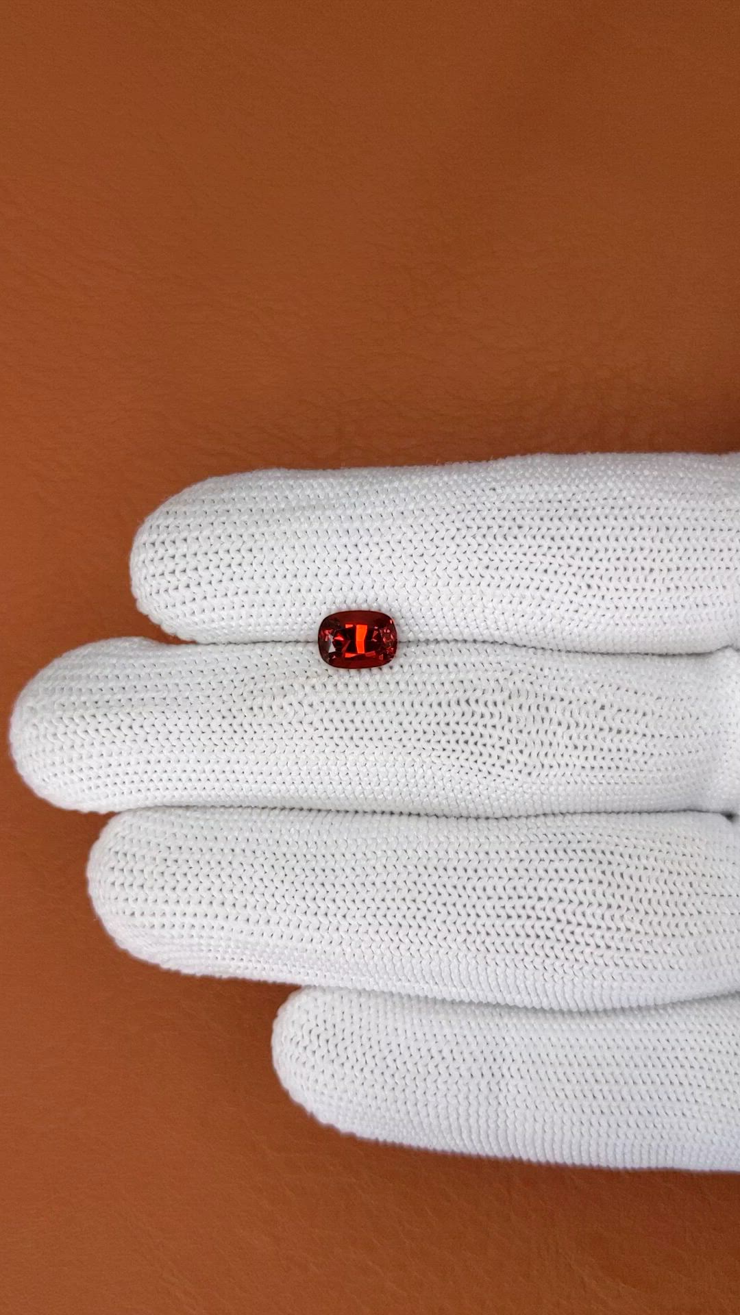 1.76 Ct. Reddish Orange Hessonite Garnet from Madagascar Size Video