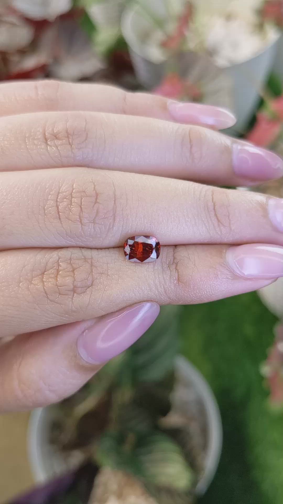 1.76 Ct. Reddish Orange Hessonite Garnet from Madagascar Size Video