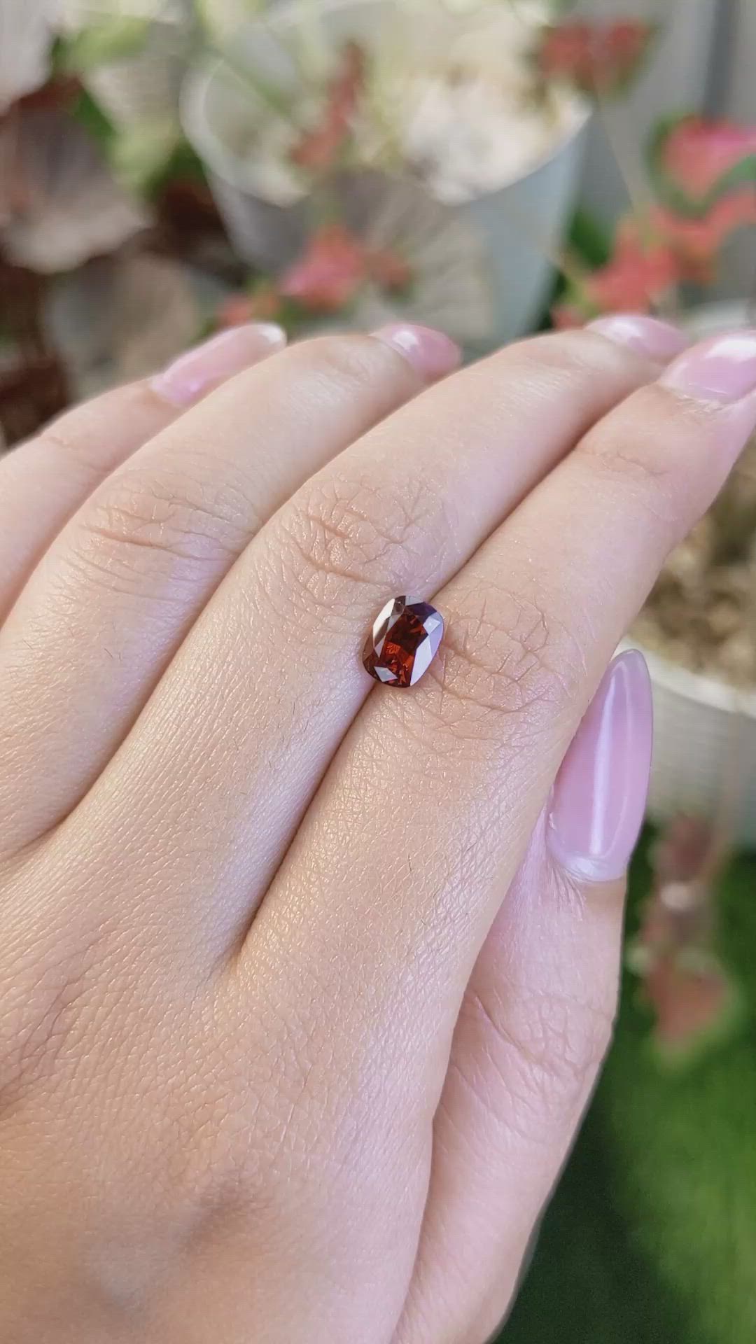 1.76 Ct. Reddish Orange Hessonite Garnet from Madagascar Size Video