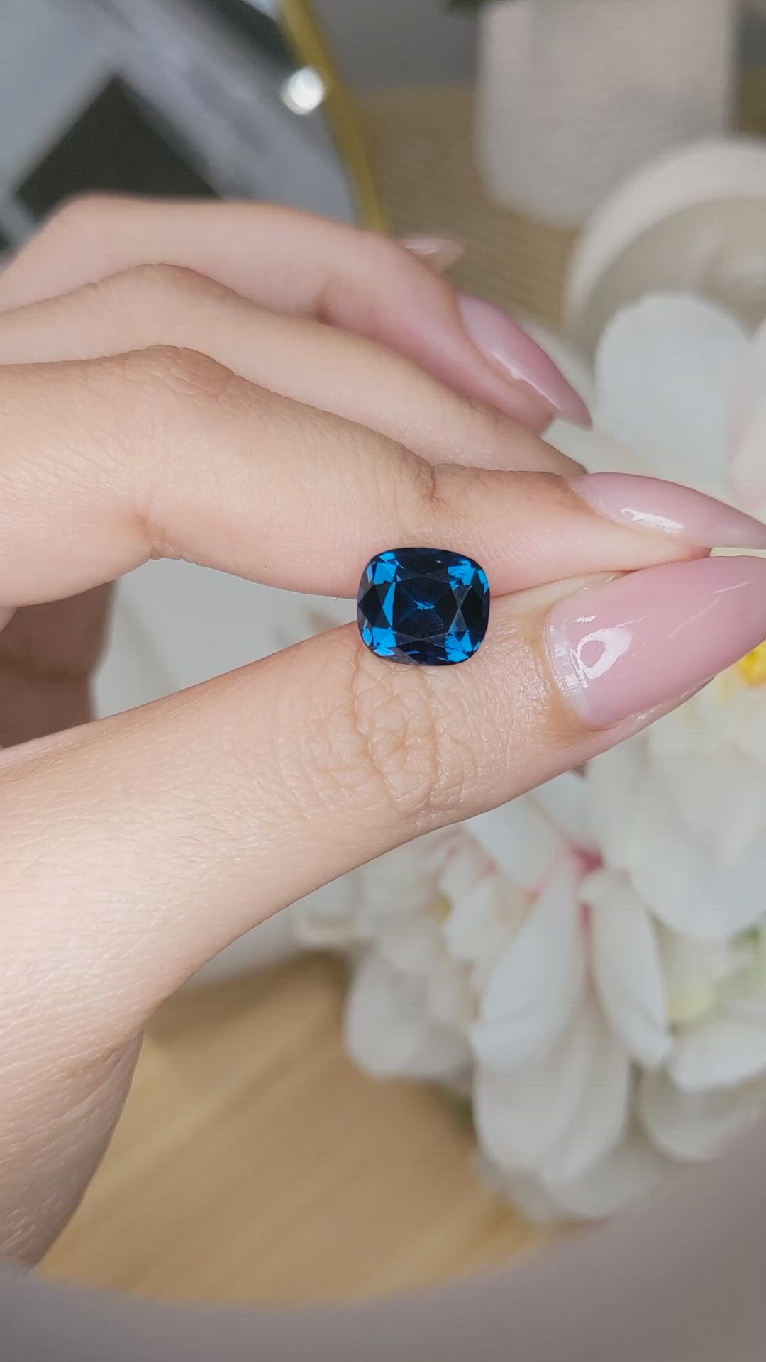 4.10 Ct. Blue Cobalt Spinel from Ceylon (Sri Lanka) Size Video