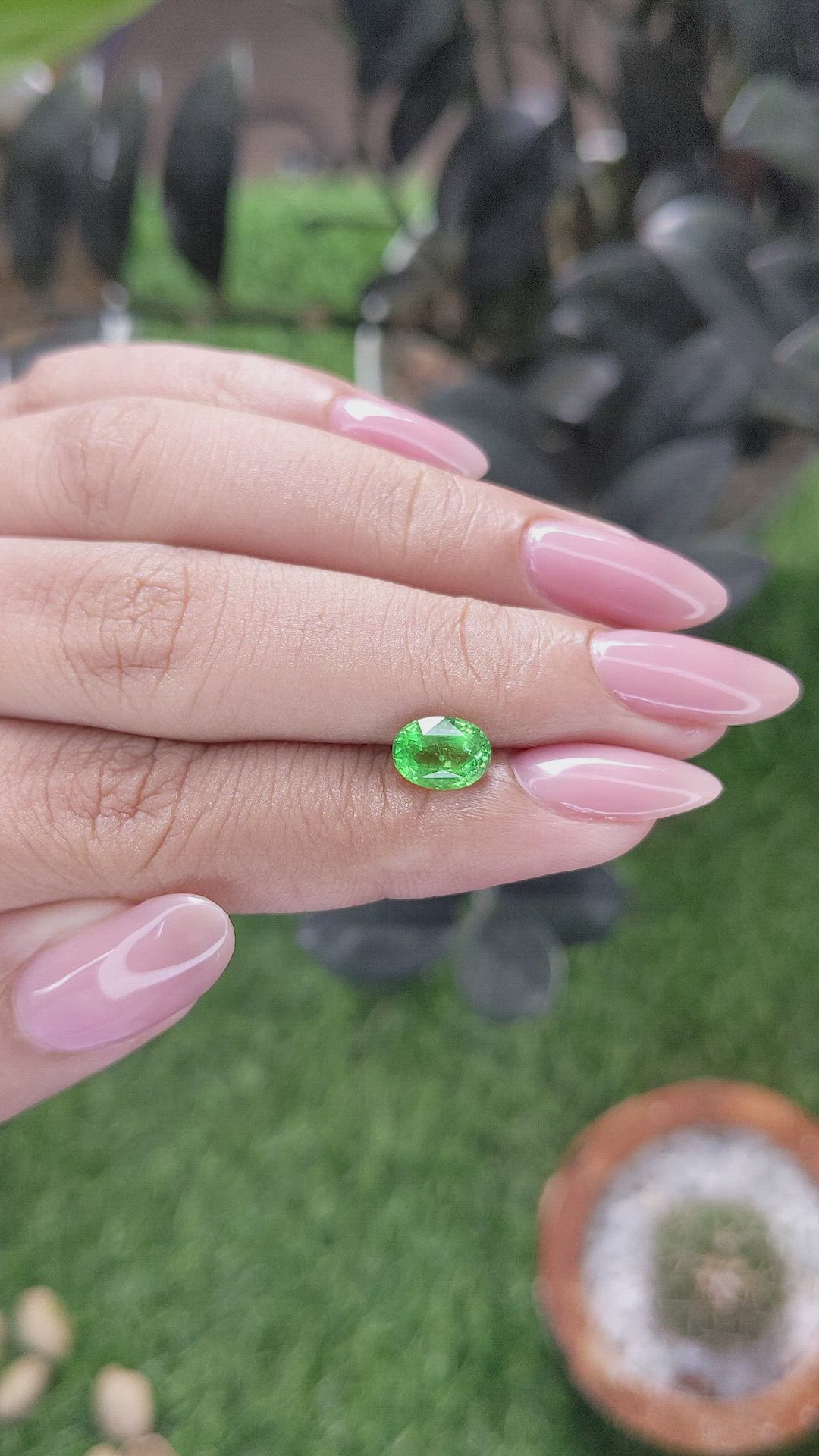 1.42 Ct. Tsavorite Garnet from Tanzania Size Video