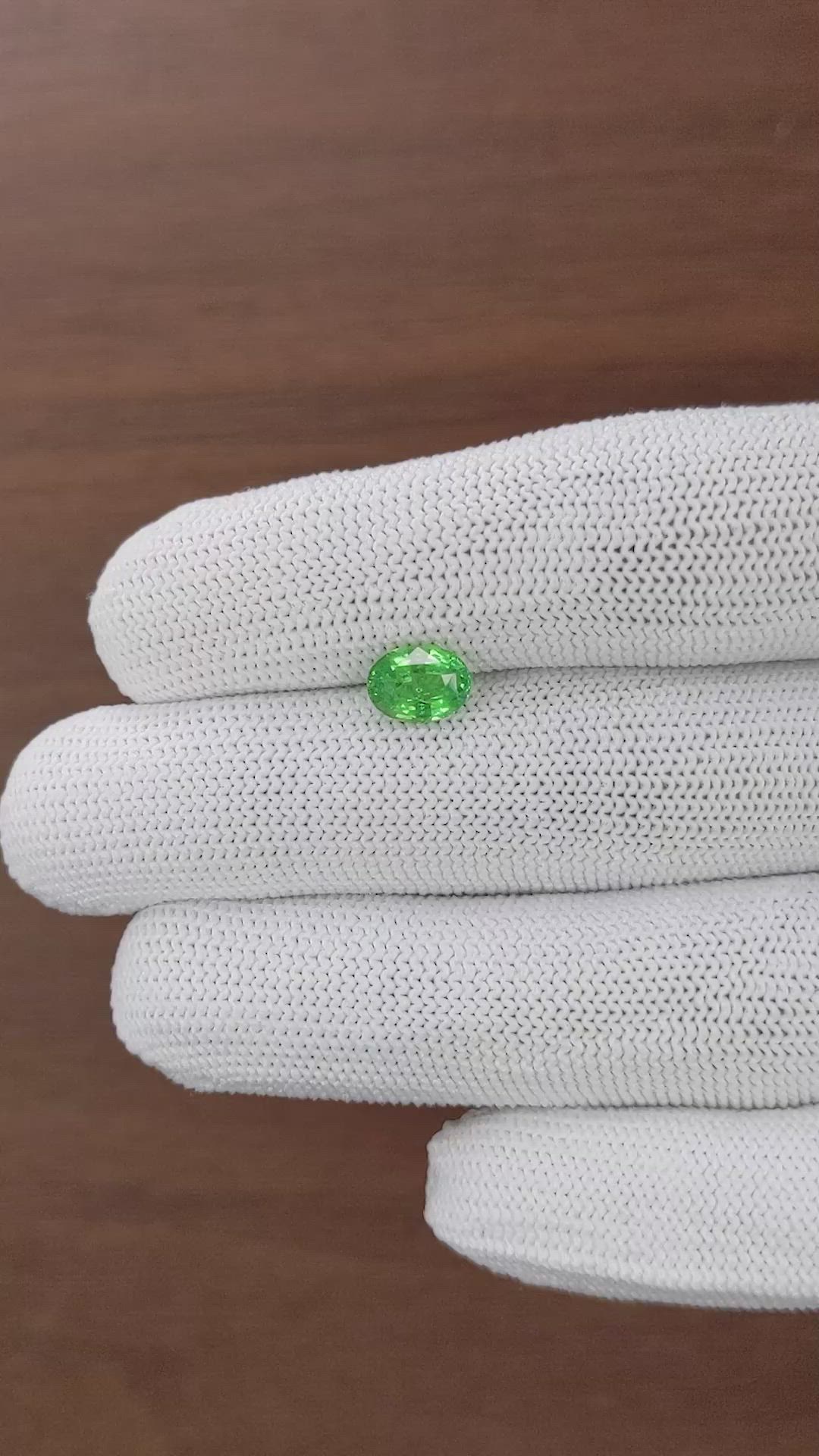 1.42 Ct. Tsavorite Garnet from Tanzania Size Video