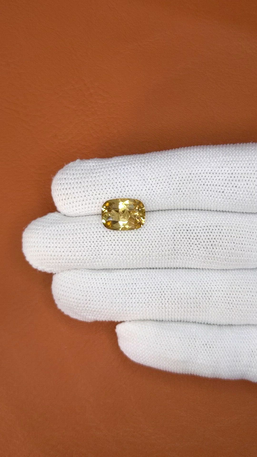 5.40 Ct. Golden Brown Sinhalite from Ceylon (Sri Lanka) Size Video