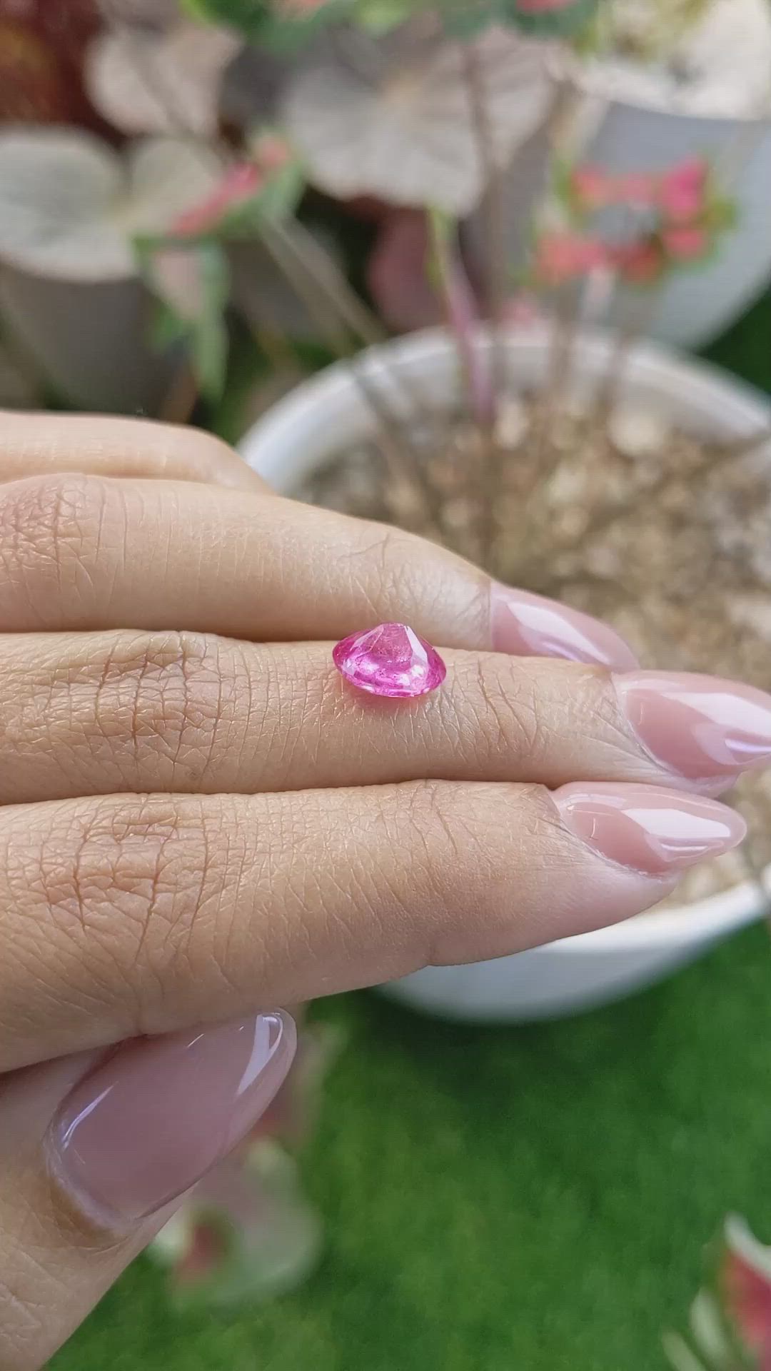 2.53 Ct. Reddish Pink Cabochon Spinel from Tanzania Size Video