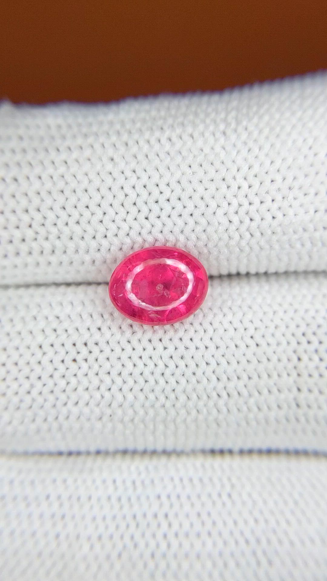 2.53 Ct. Reddish Pink Cabochon Spinel from Tanzania Size Video