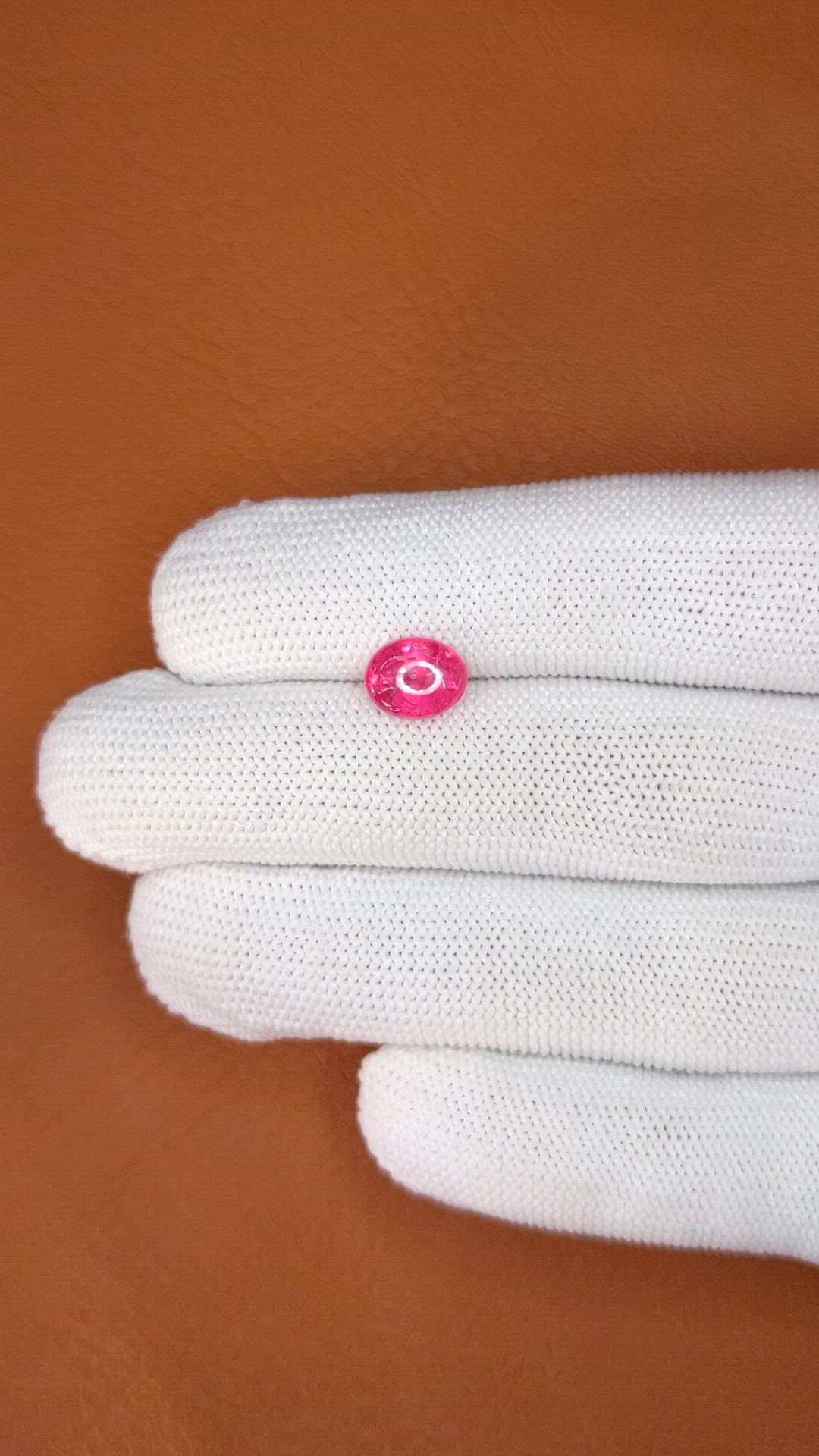 2.53 Ct. Reddish Pink Cabochon Spinel from Tanzania Size Video