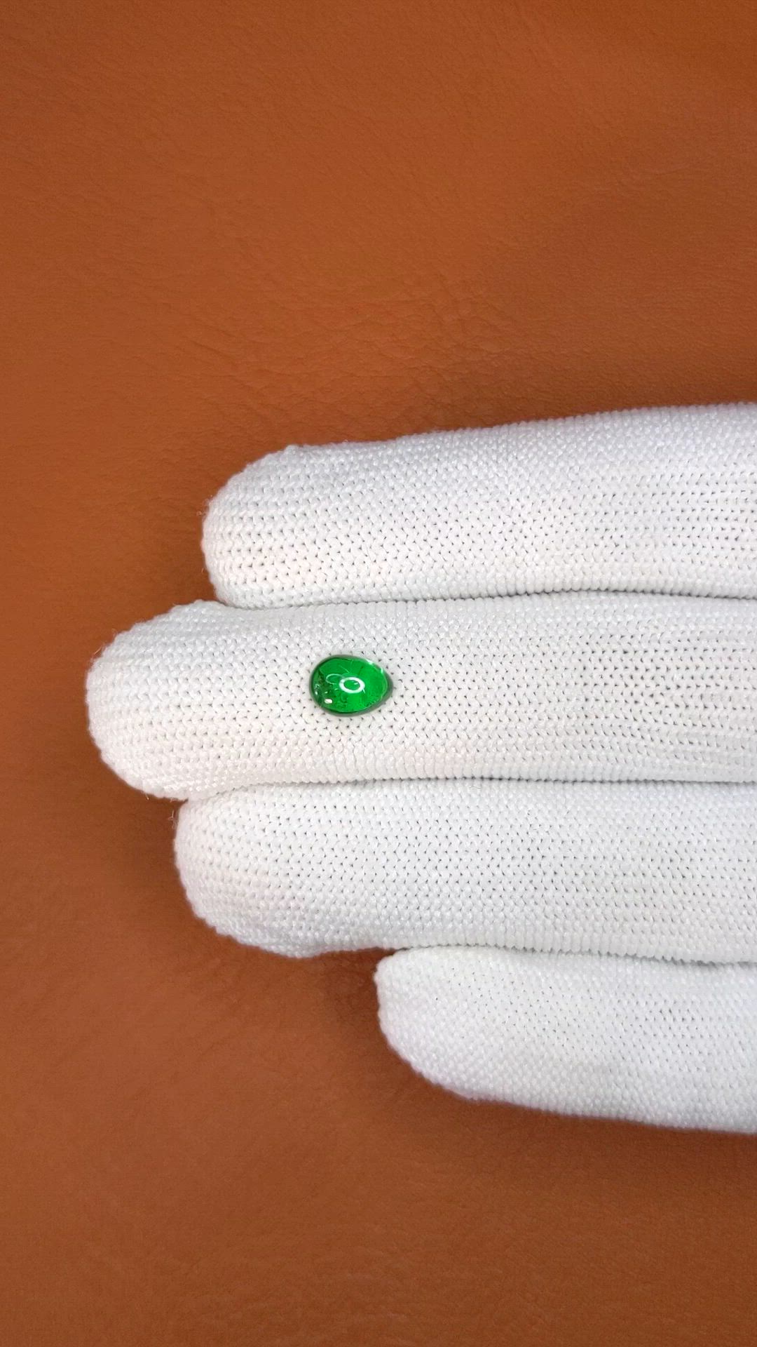 1.43 Ct. Cabochon Tsavorite Garnet from Tanzania Size Video