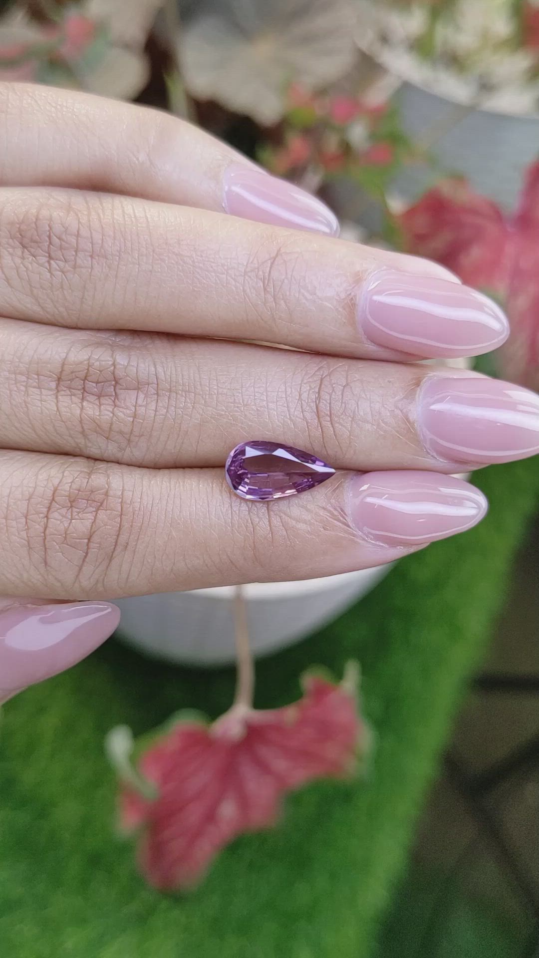1.75 Ct. Purplish Pink Spinel from Tanzania Size Video