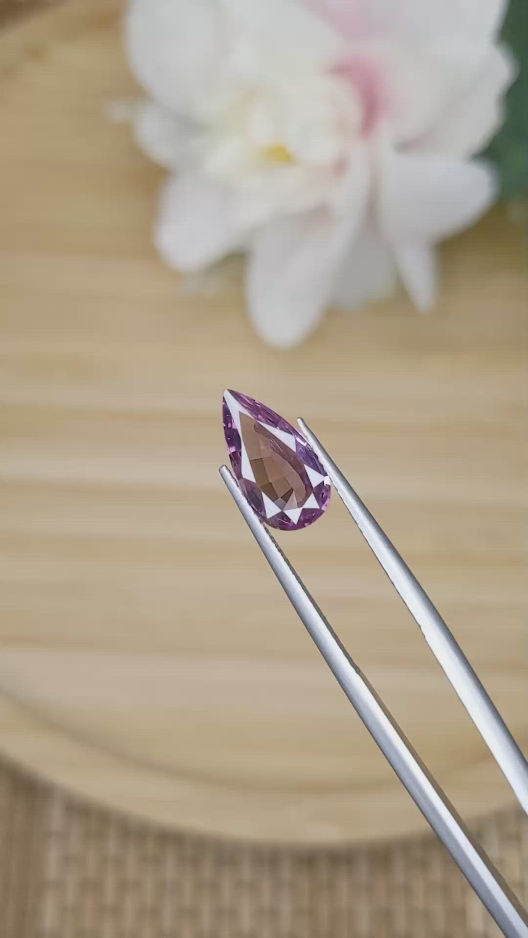1.75 Ct. Purplish Pink Spinel from Tanzania Size Video
