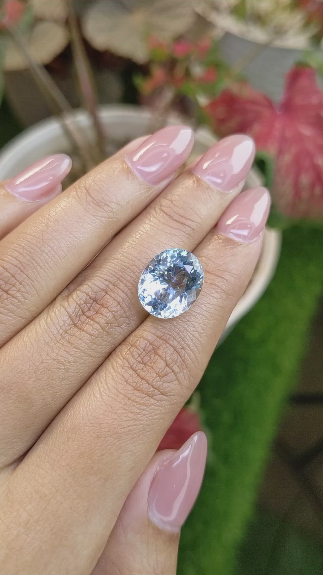7.47 Ct. Blue Aquamarine from Tanzania Size Video