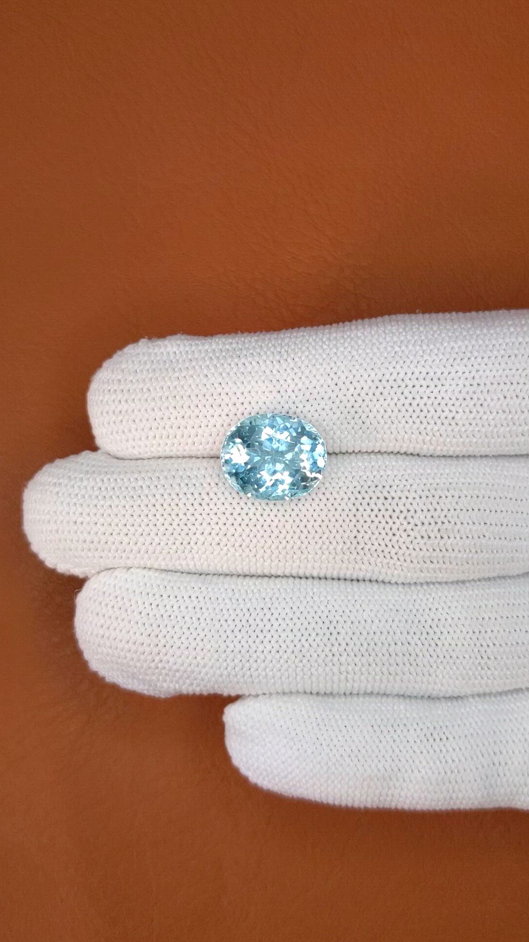 7.47 Ct. Blue Aquamarine from Tanzania Size Video