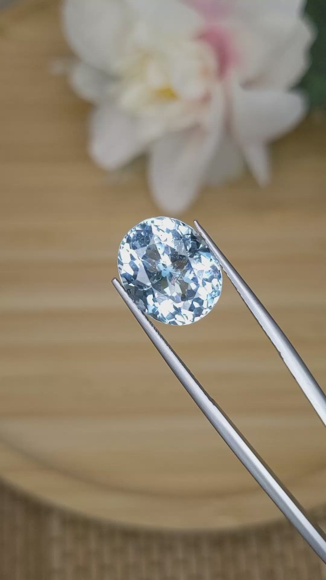 7.47 Ct. Blue Aquamarine from Tanzania Size Video
