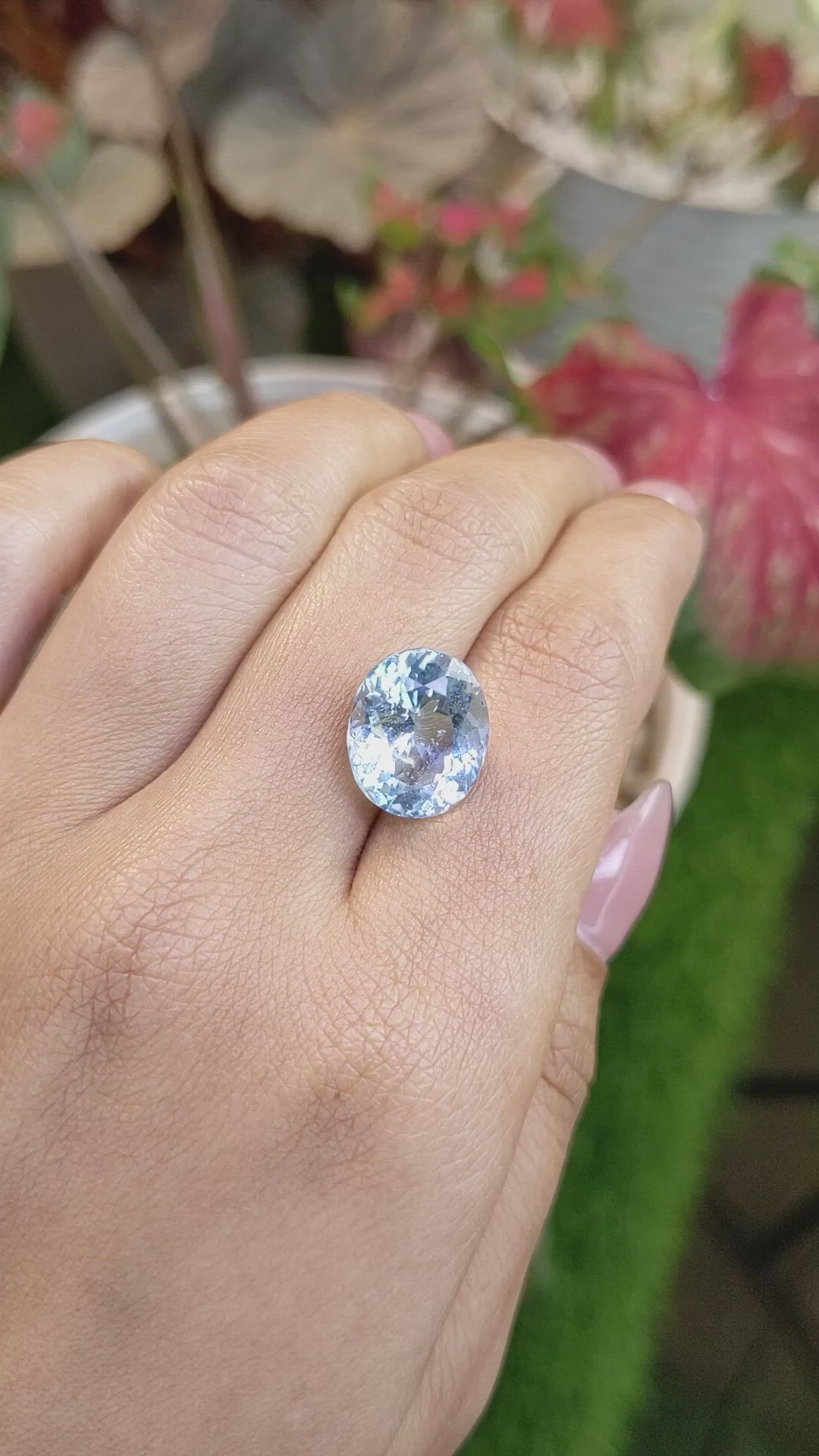7.47 Ct. Blue Aquamarine from Tanzania Size Video