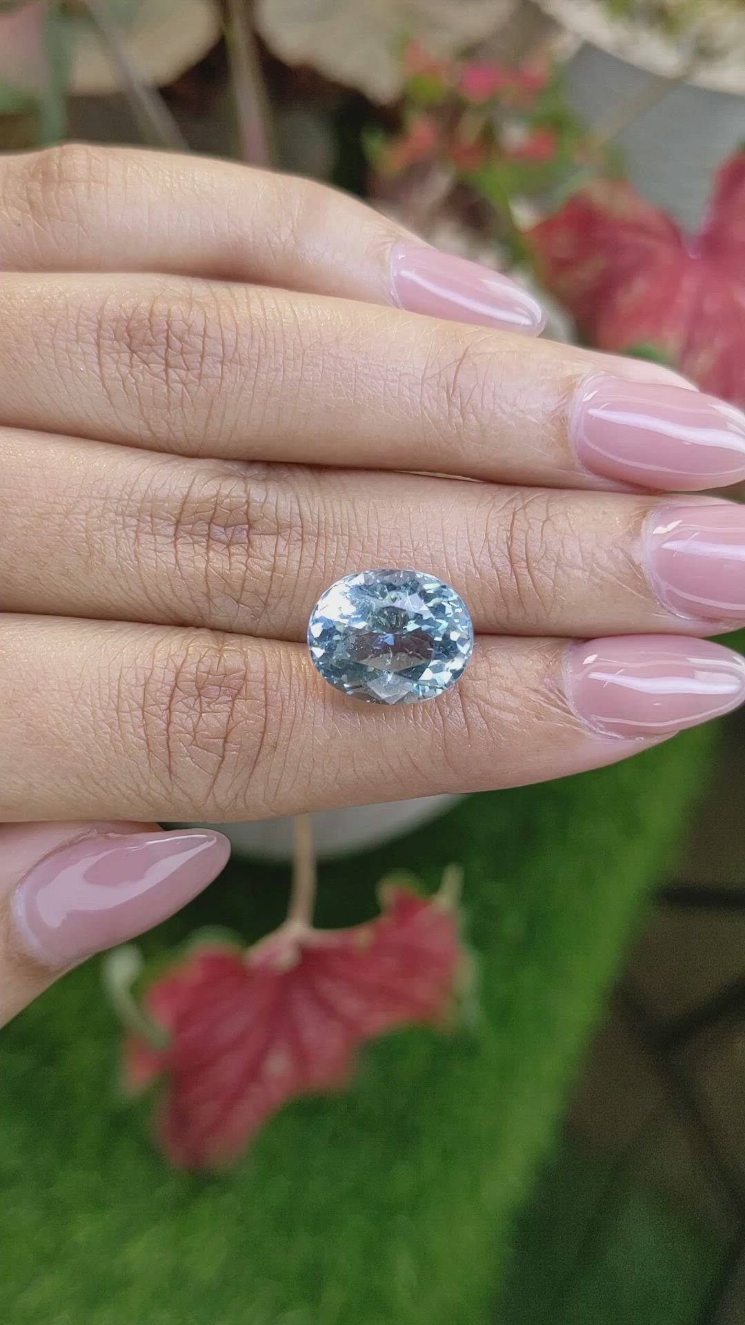 7.47 Ct. Blue Aquamarine from Tanzania Size Video