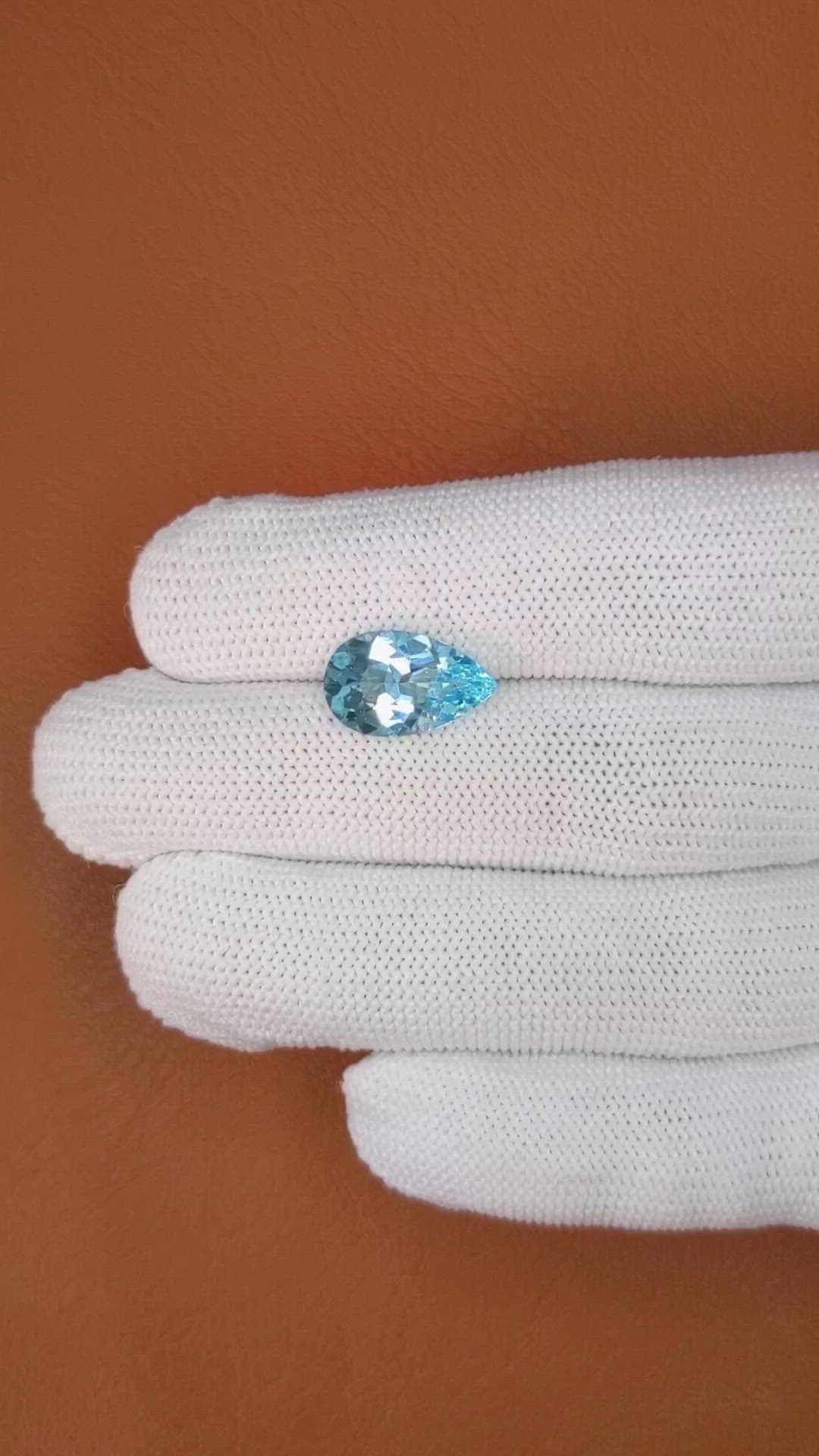 3.66 Ct. Blue Aquamarine from Tanzania Size Video