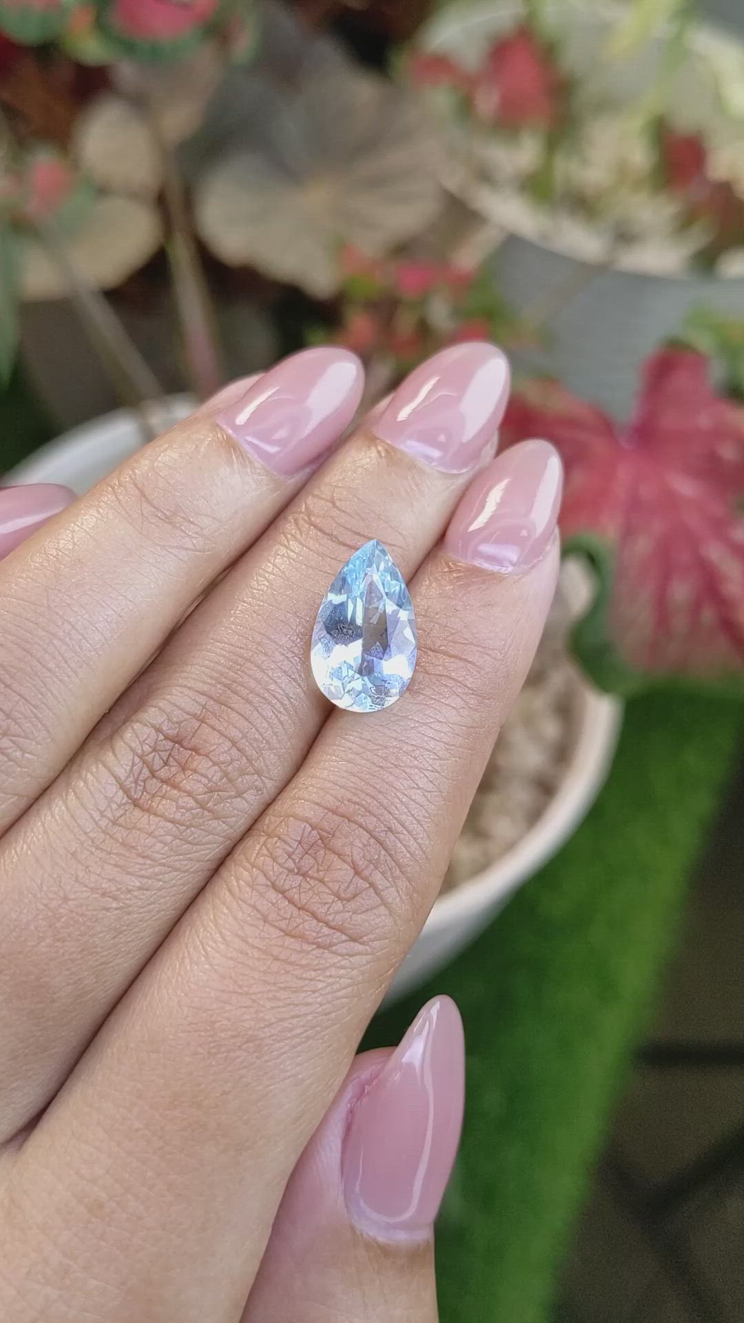 3.66 Ct. Blue Aquamarine from Tanzania Size Video