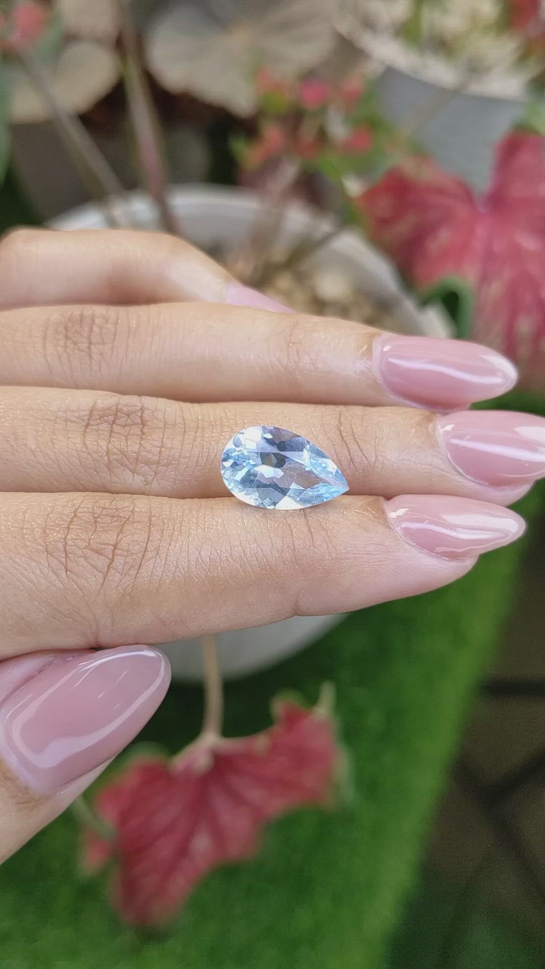 3.66 Ct. Blue Aquamarine from Tanzania Size Video
