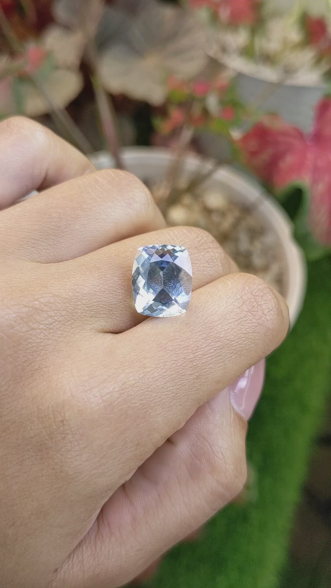 6.65 Ct. Greenish Blue Aquamarine from Tanzania Size Video