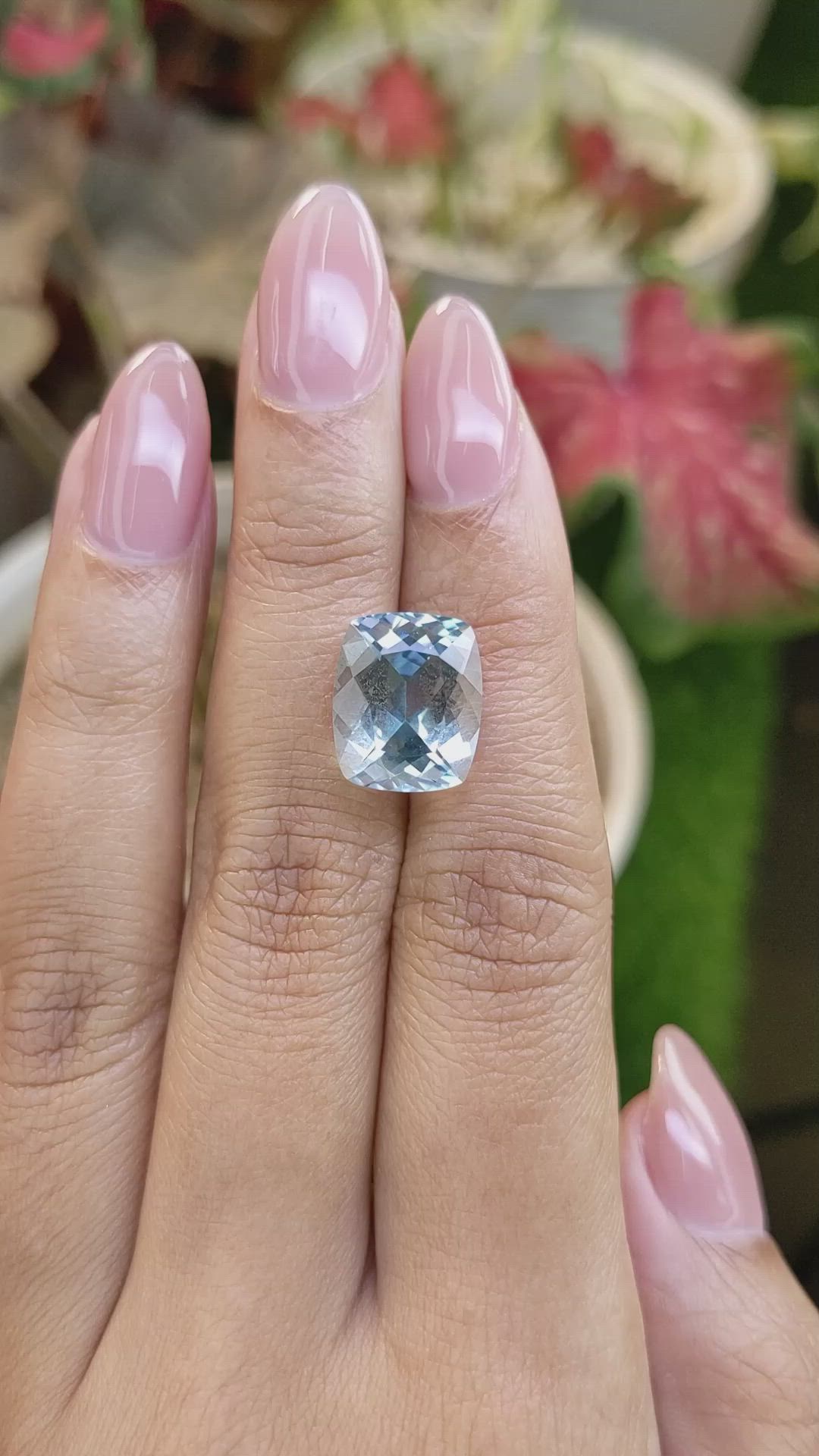 6.65 Ct. Greenish Blue Aquamarine from Tanzania Size Video