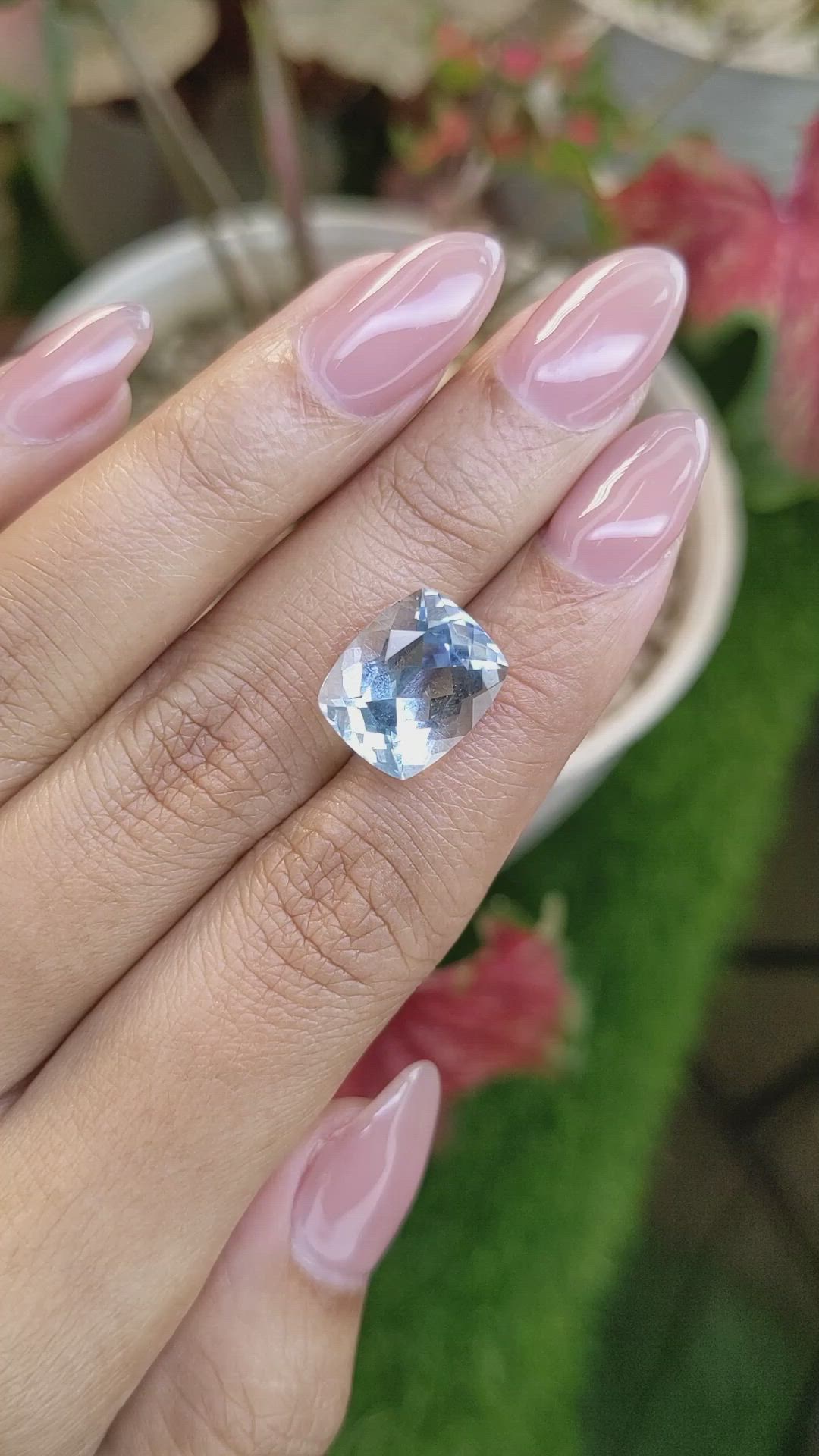 6.65 Ct. Greenish Blue Aquamarine from Tanzania Size Video