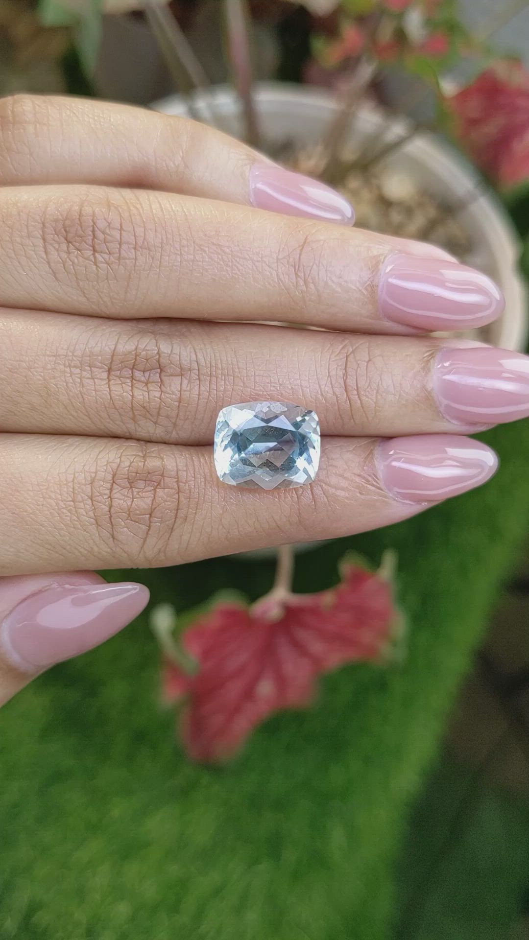 6.65 Ct. Greenish Blue Aquamarine from Tanzania Size Video