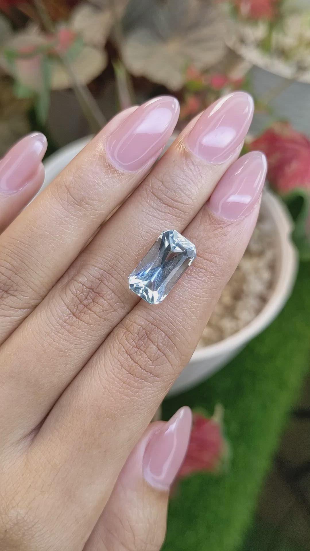 6.72 Ct. Blue Aquamarine from Tanzania Size Video