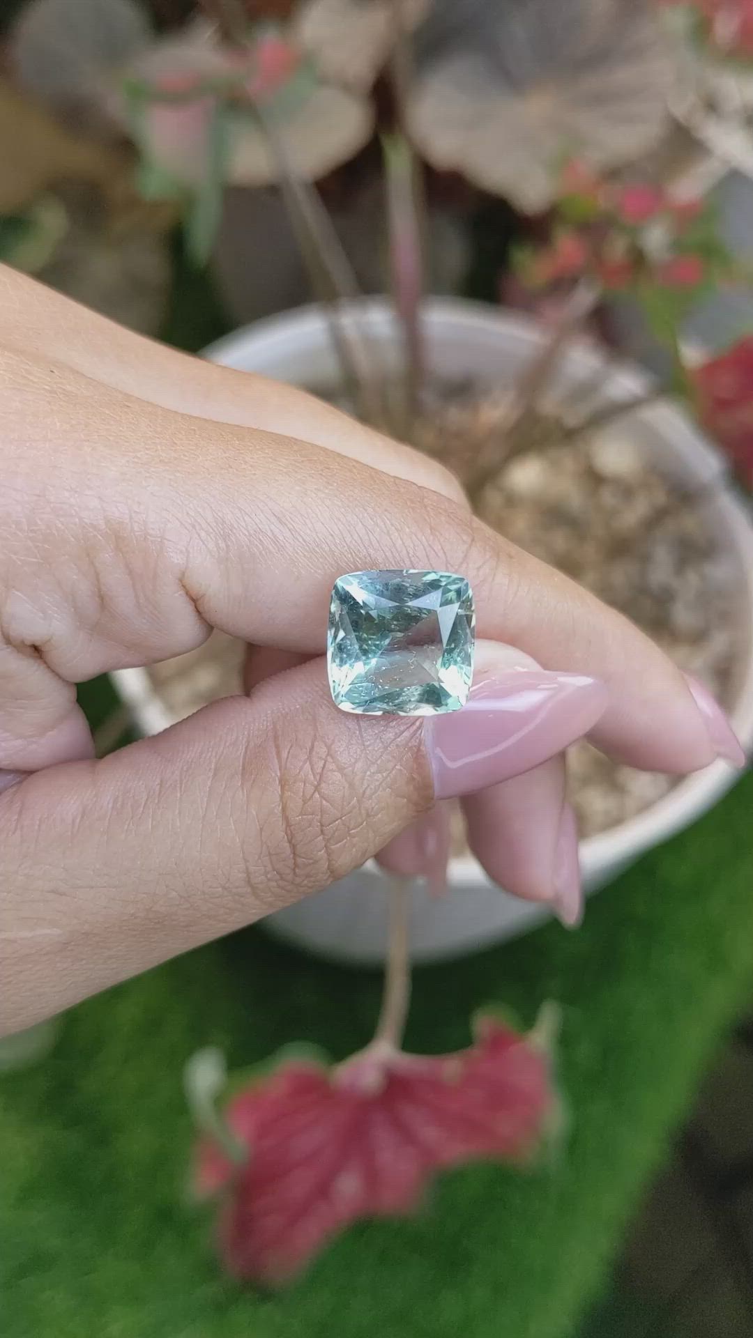 6.61 Ct. Bluish Green Aquamarine from Tanzania Size Video