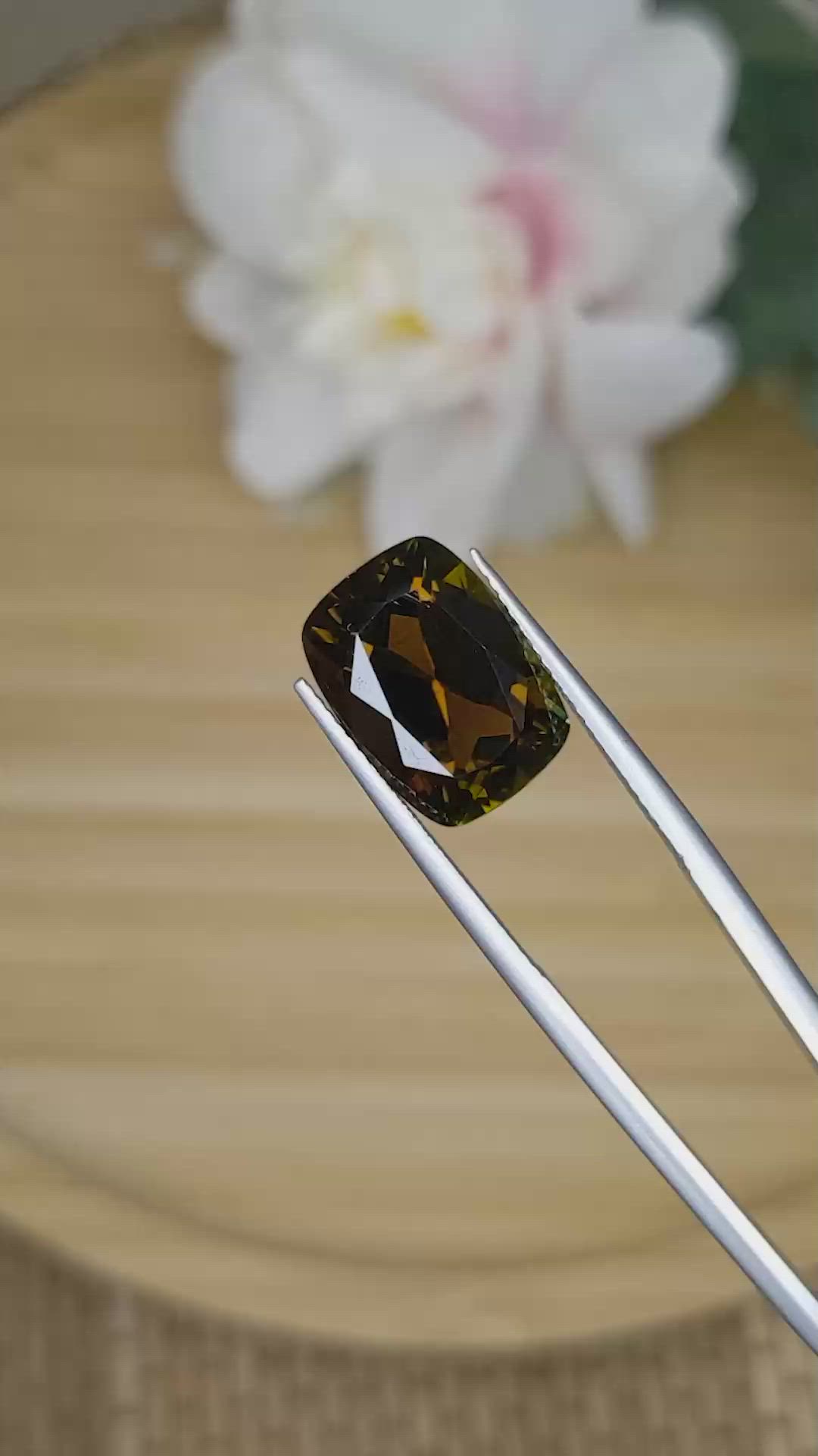 7.26 Ct. Greenish Brown Tourmaline from Tanzania Size Video