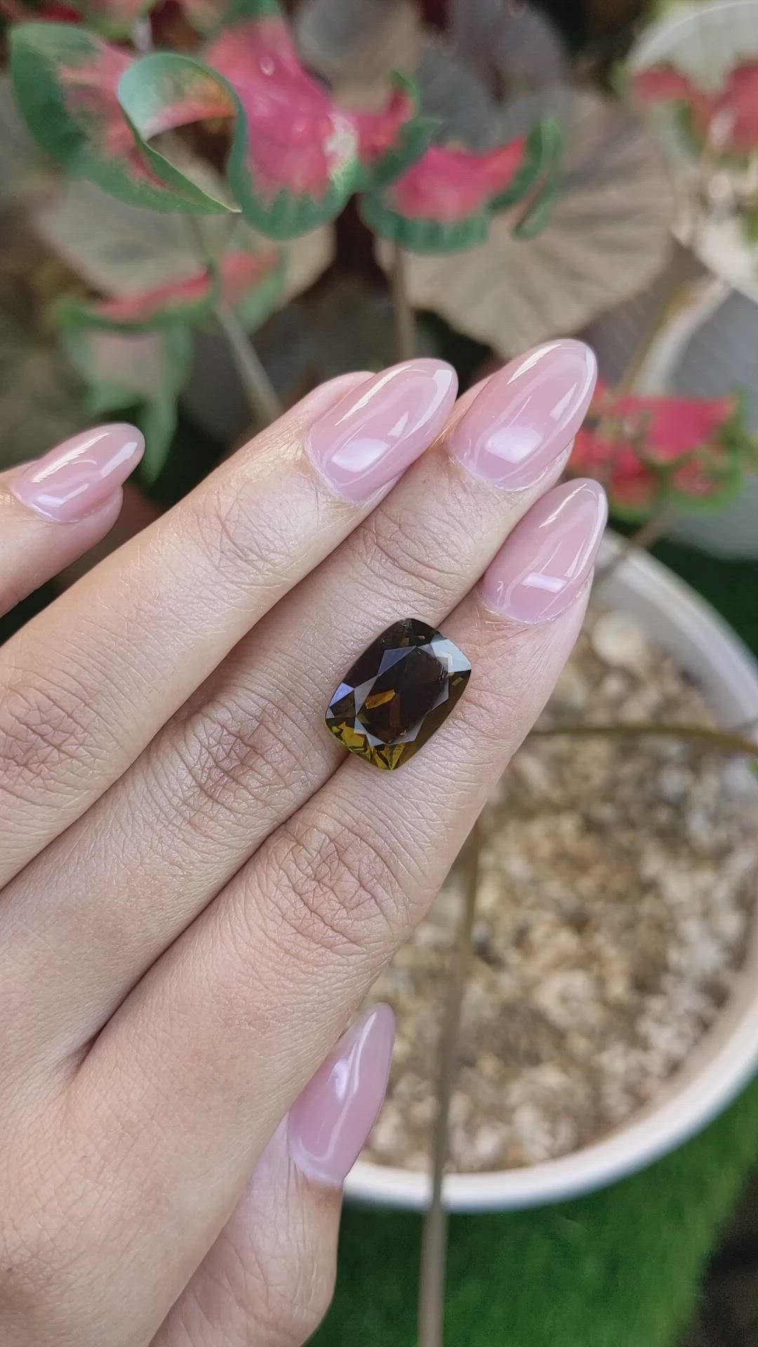 7.26 Ct. Greenish Brown Tourmaline from Tanzania Size Video