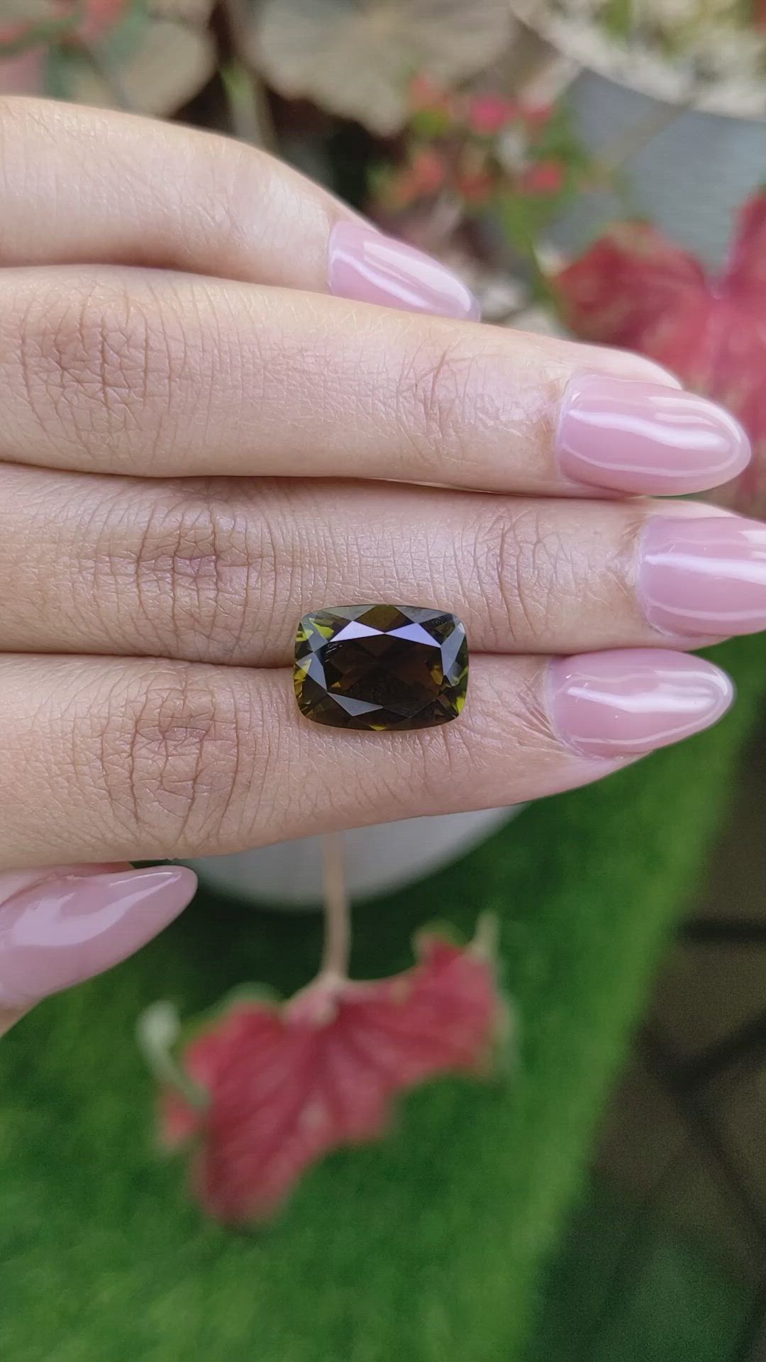 7.26 Ct. Greenish Brown Tourmaline from Tanzania Size Video