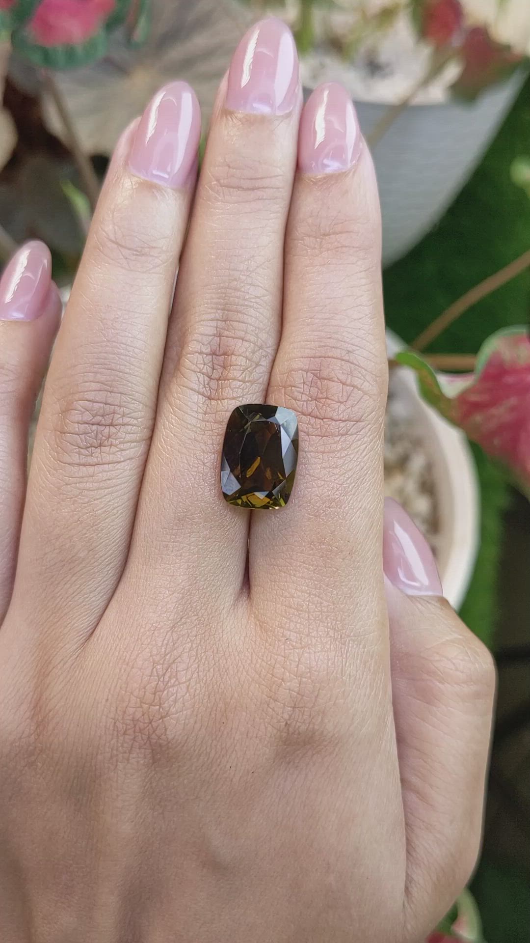 7.26 Ct. Greenish Brown Tourmaline from Tanzania Size Video