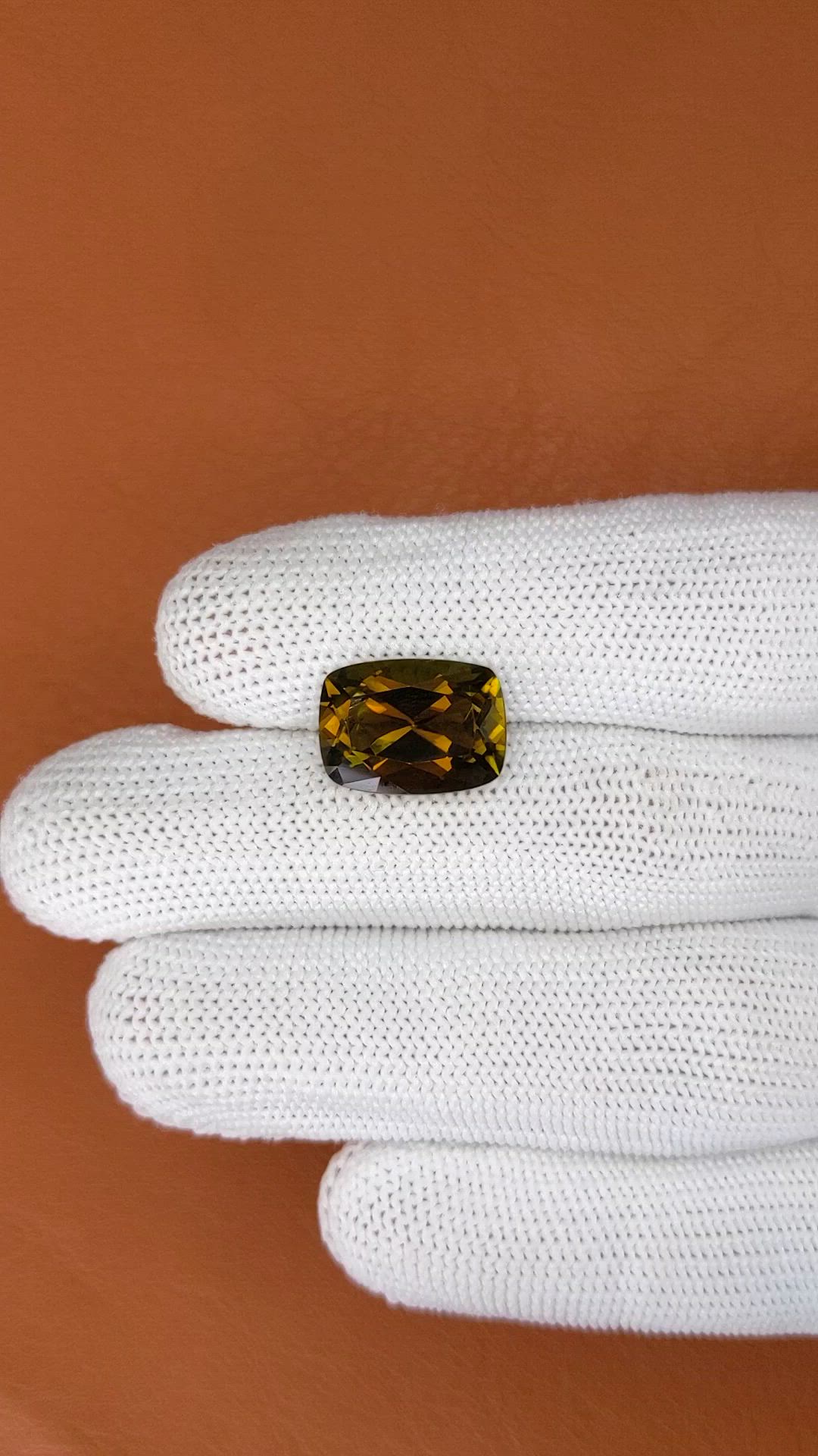 7.26 Ct. Greenish Brown Tourmaline from Tanzania Size Video