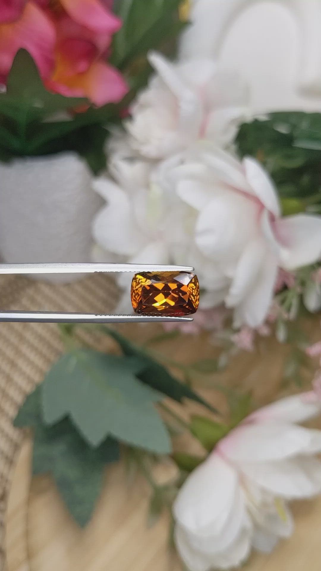 6.61 Ct. Brownish Orange Tourmaline from Tanzania Size Video