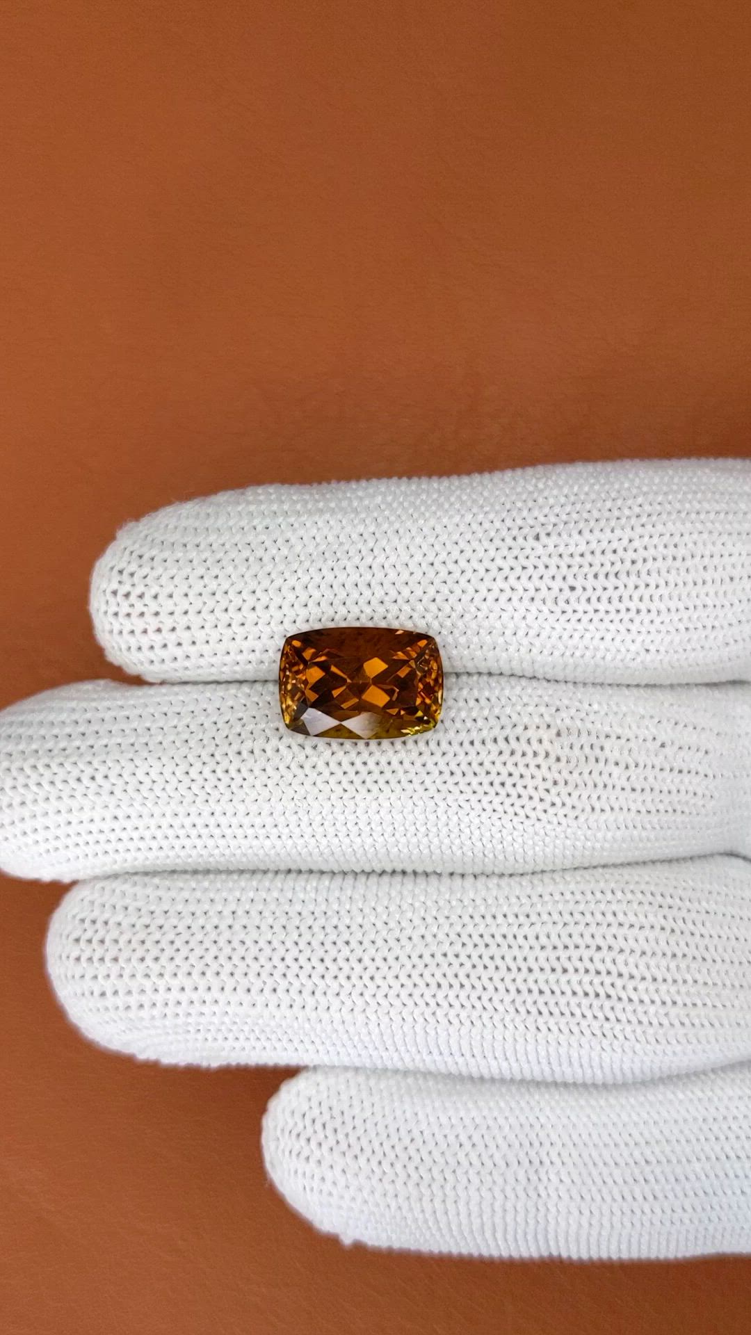 6.61 Ct. Brownish Orange Tourmaline from Tanzania Size Video