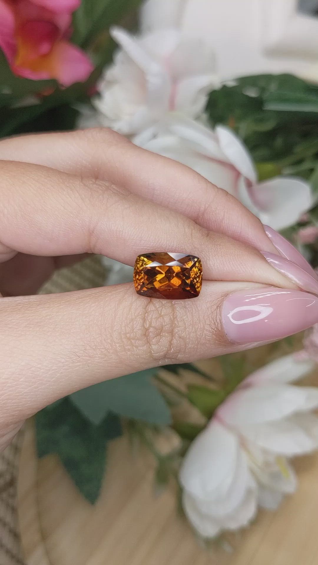 6.61 Ct. Brownish Orange Tourmaline from Tanzania Size Video