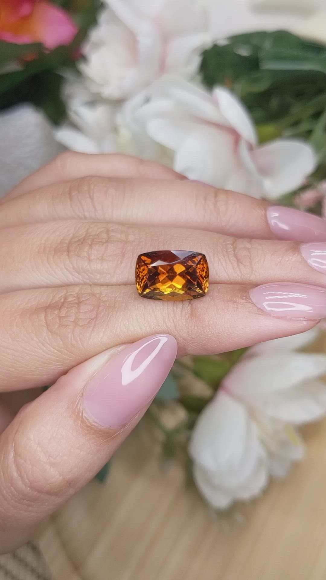 6.61 Ct. Brownish Orange Tourmaline from Tanzania Size Video
