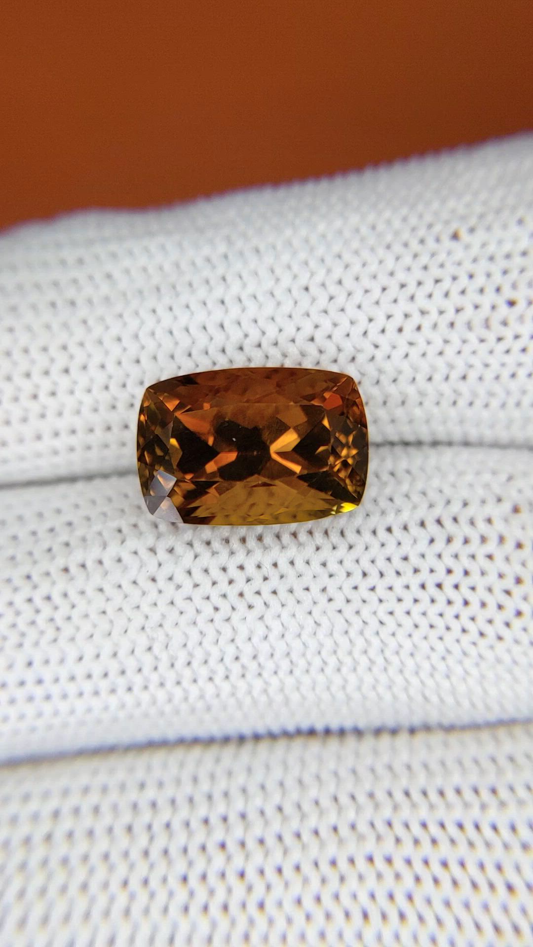 6.61 Ct. Brownish Orange Tourmaline from Tanzania Size Video