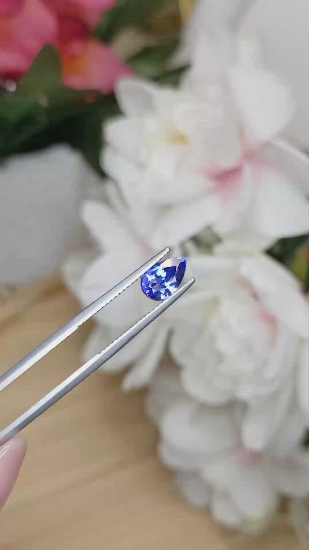 1.27 Ct. Violetish Blue Tanzanite from Tanzania Size Video
