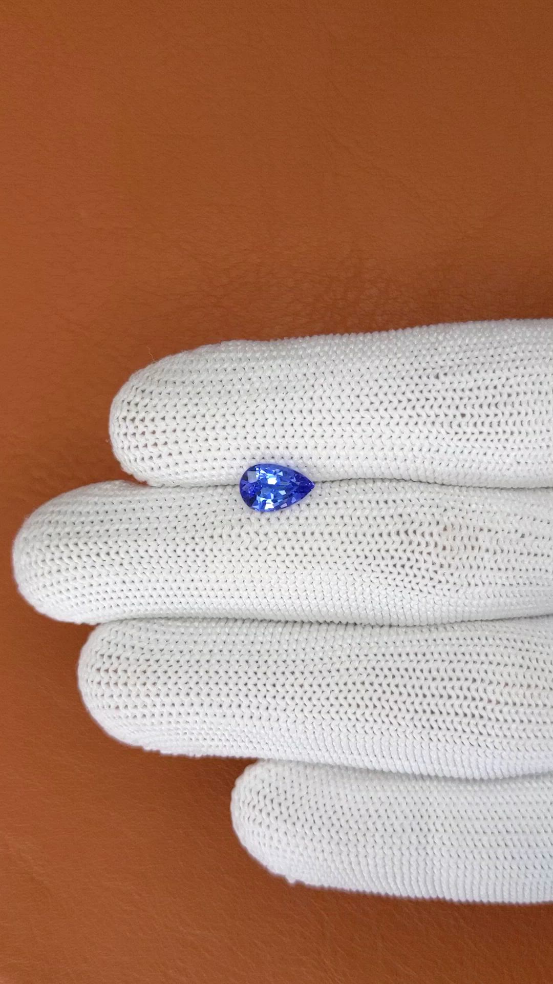 1.27 Ct. Violetish Blue Tanzanite from Tanzania Size Video
