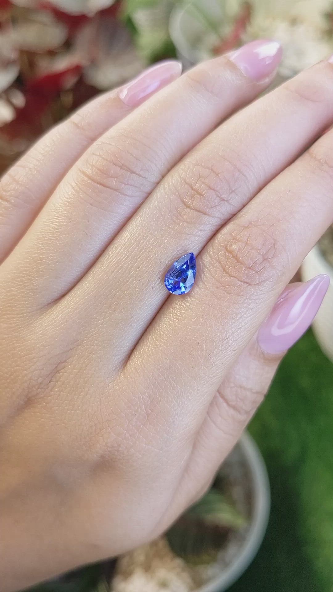 1.27 Ct. Violetish Blue Tanzanite from Tanzania Size Video