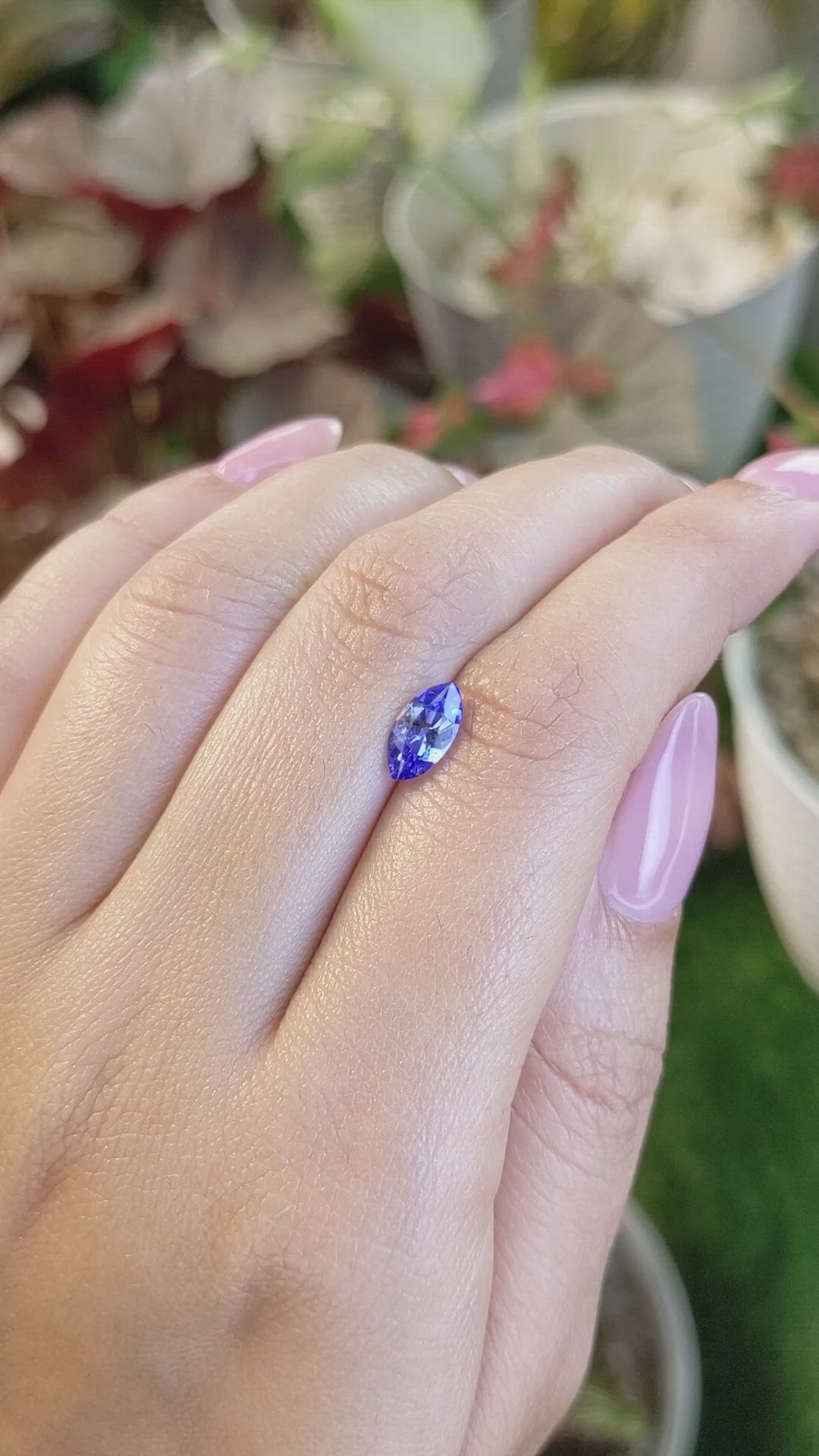 0.94 Ct. Violetish Blue Tanzanite from Tanzania Size Video