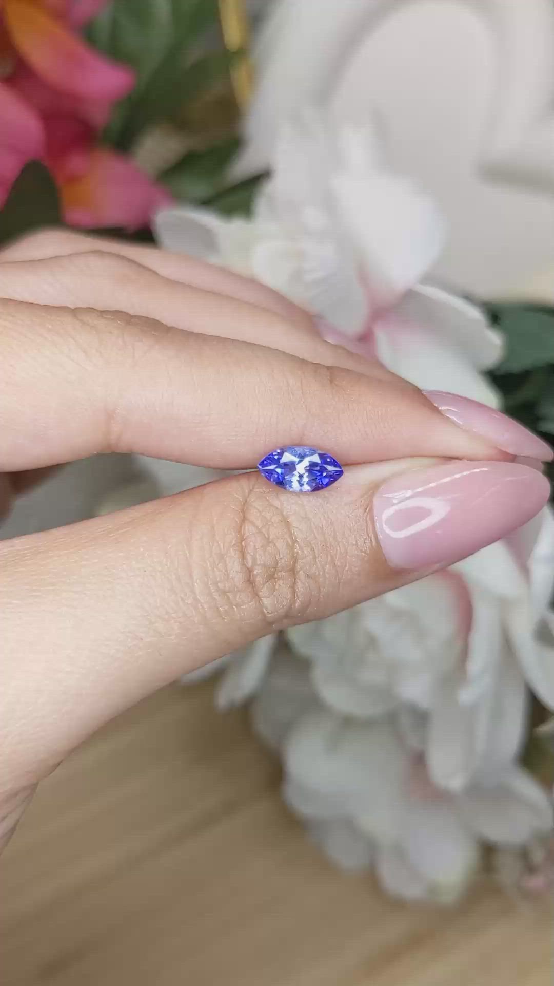 0.94 Ct. Violetish Blue Tanzanite from Tanzania Size Video