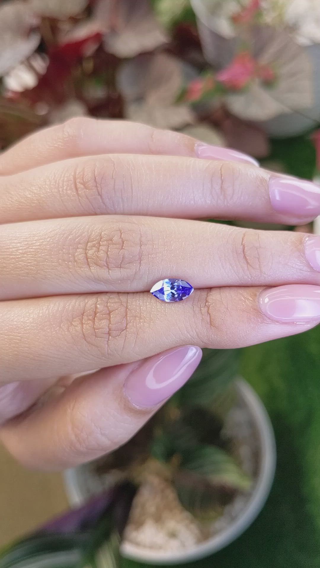 0.94 Ct. Violetish Blue Tanzanite from Tanzania Size Video