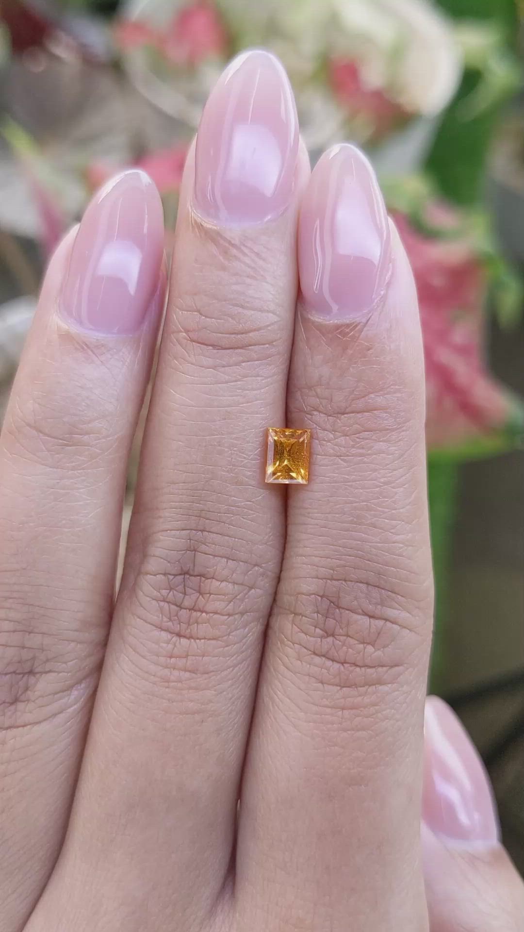 0.88 Ct. Orange Spessartite Garnet from Tanzania Size Video