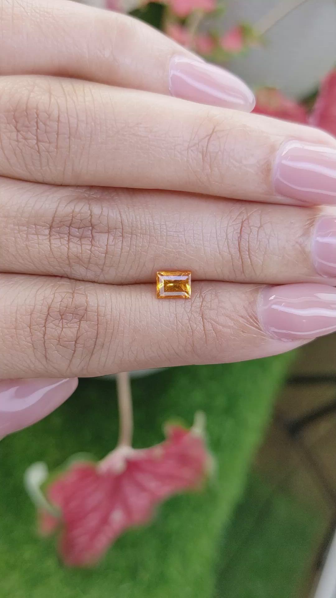 0.88 Ct. Orange Spessartite Garnet from Tanzania Size Video