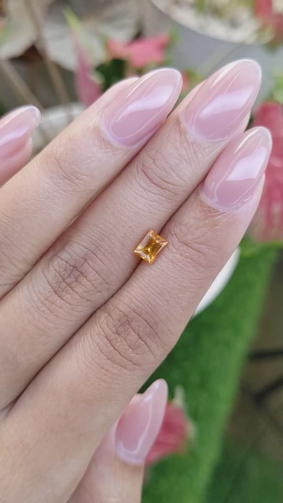 0.88 Ct. Orange Spessartite Garnet from Tanzania Size Video