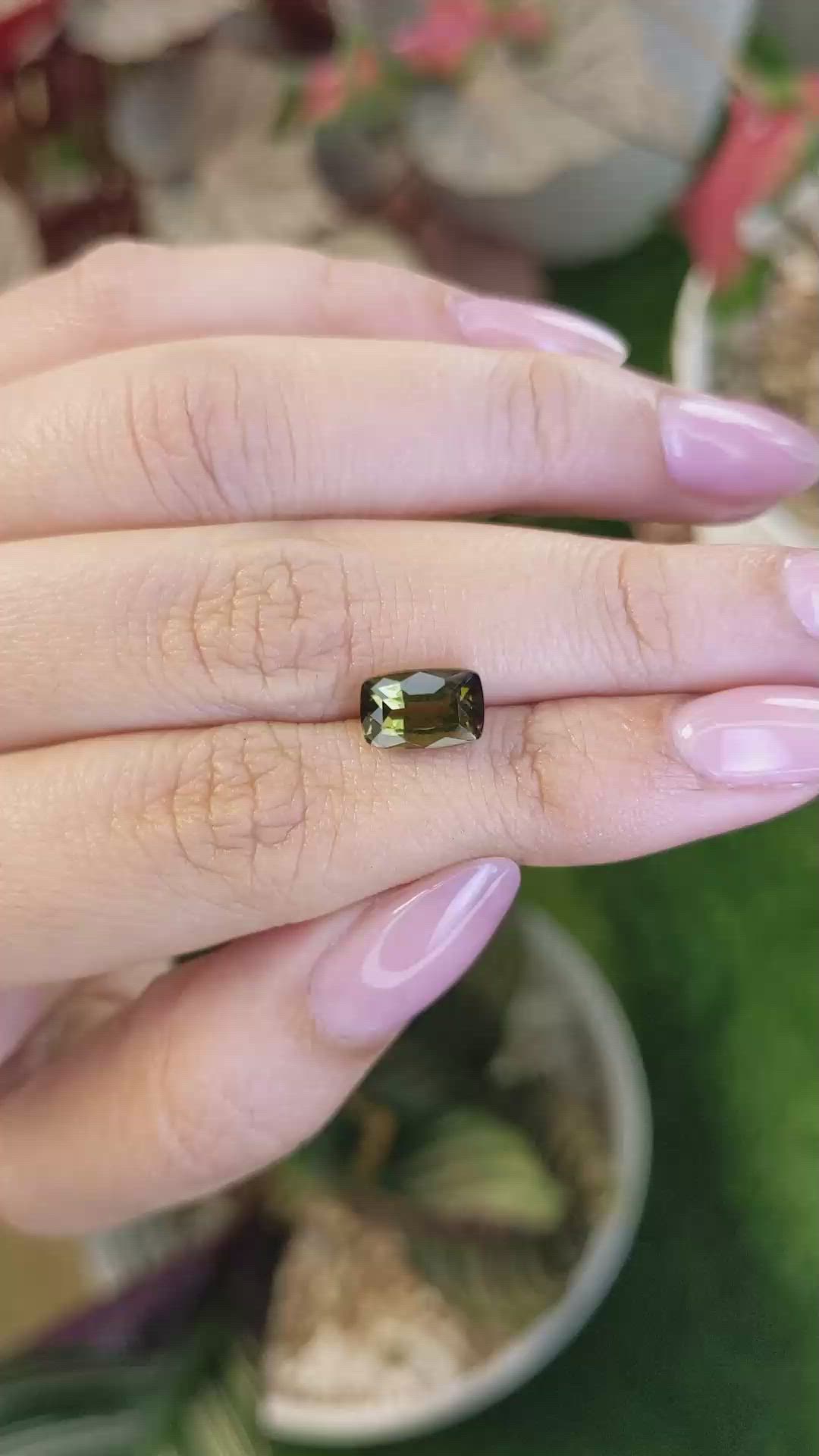 2.36 Ct. Brownish Green Andalusite from Madagascar Size Video