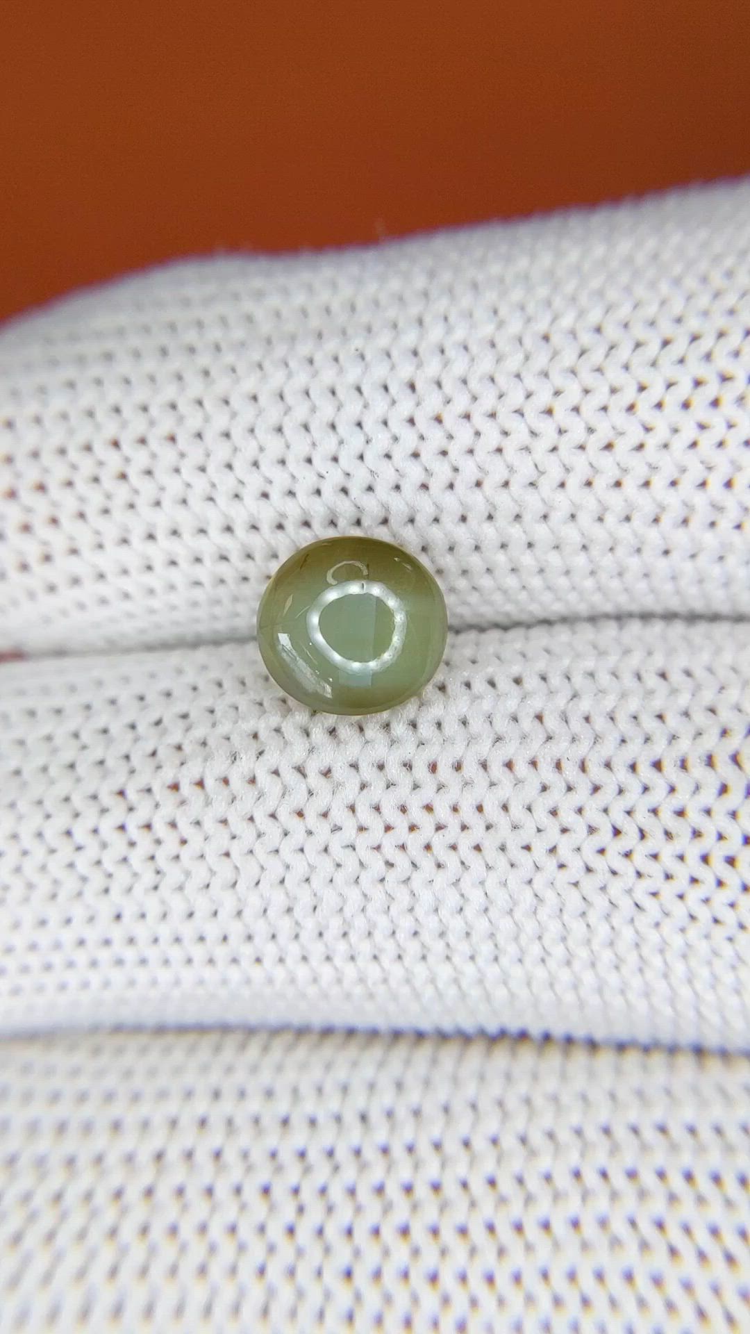 2.64 Ct. Yellowish Green Cabochon Chrysoberyl from Tanzania Size Video